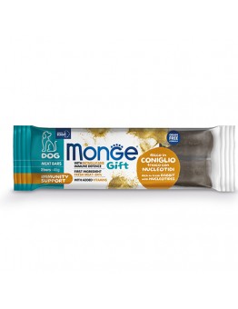 Monge Gift Meat Bars Immunity Support – Неустоимо лакомство за кучета над 1 година - монопротеинови барчета без зърнени култури за подсилване на имунитета със заешко, неокледуиди и бетаглюкани – 40 гр.