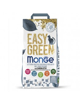 Monge Easy Green – Натурална, растителна котешка тоалетна със 100% царевица и активен въглен – 10 л. - 3.8 кг.