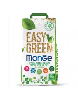 Monge Easy Green – Натурална, растителна котешка тоалетна със 100% растителна основа подходяща и за порчета и влечуги – 10 л. - 3.8 кг.