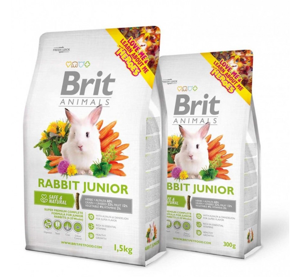 Brit Animals RABBIT JUNIOR Complete - Супер премиум клас цялостна храна за млади зайци (4 – 20 седмици) - 1.5 кг.