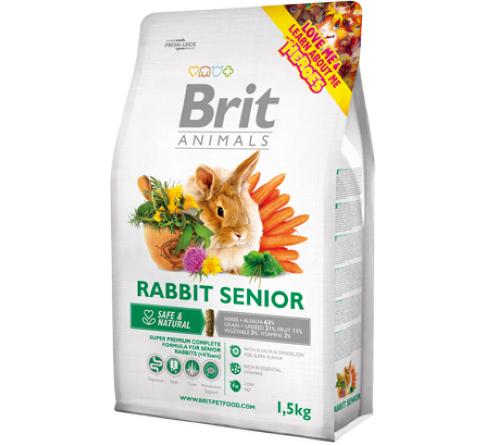 Brit Animals RABBIT SENIOR Complete - Супер премиум клас цялостна храна за възрастни зайци (над 4 години) - 0.300 кг. Brit Animals RABBIT SENIOR Complete - Супер премиум клас цялостна храна за възрастни зайци (над 4 години) - 0.300 кг.