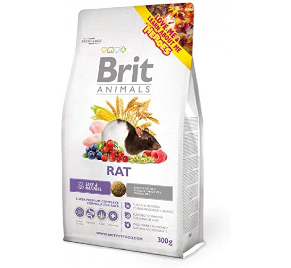 Brit Animals RAT Complete - Супер премиум клас цялостна храна за плъхове - 0.300 кг. Brit Animals RAT Complete - Супер премиум клас цялостна храна за плъхове - 0.300 кг.