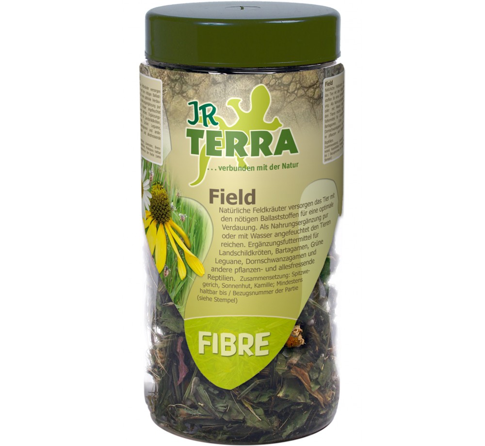 JR Farm Terra Fibre Field - лакомство за влечуги - Полски треви и билки сушени - 25 гр. JR Farm Terra Fibre Field - лакомство за влечуги - Полски треви и билки сушени - 25 гр.