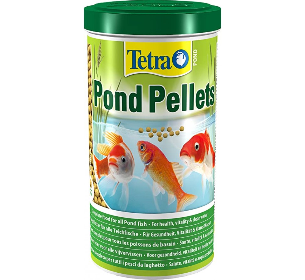 Tetra Pond Pellets - Пълноценна плаваща пелетна храна за ежедневно хранене на всички видове езерни риби - 1000 ml.