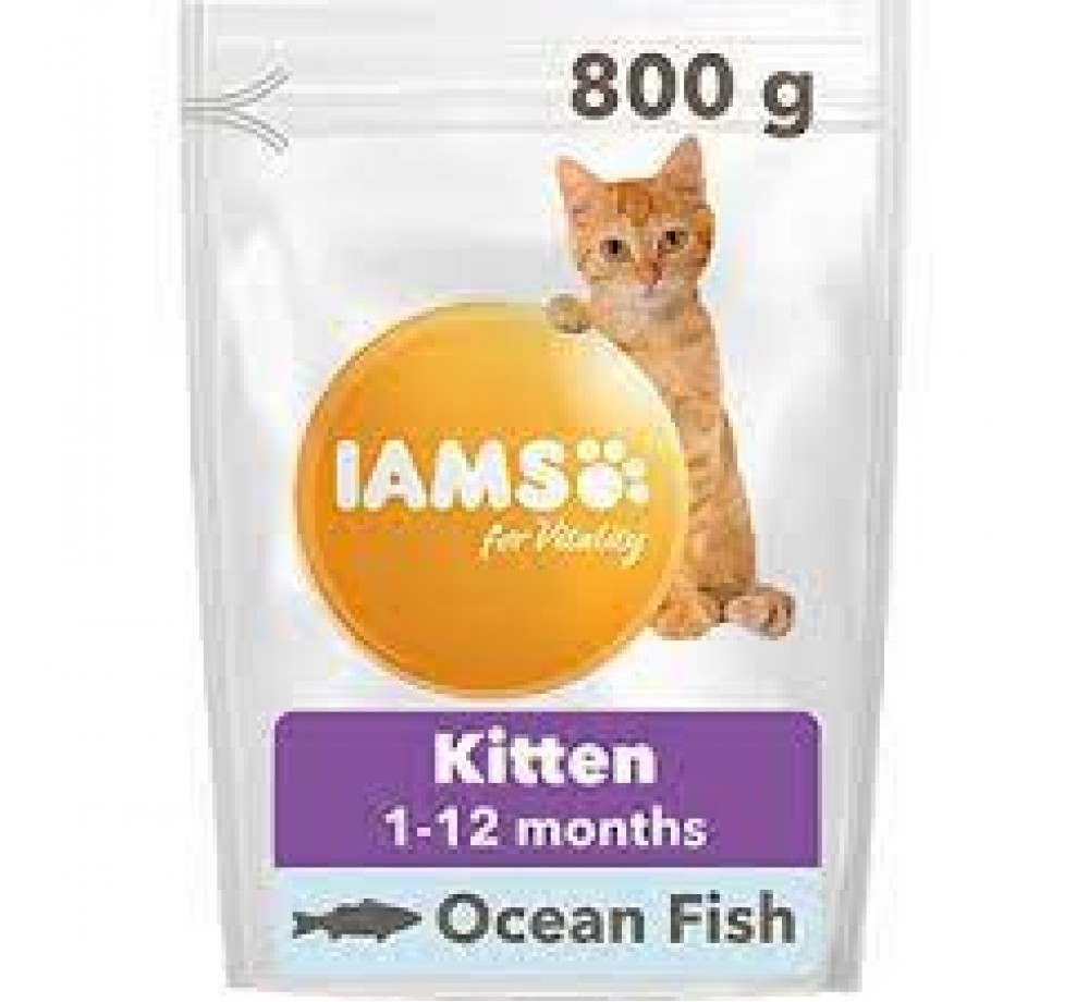 Iams Kitten with Ocean Fish - Неустоима, пълноценна храна за подрастващи котки до 12 месец с океанска риба - 0.8 кг.