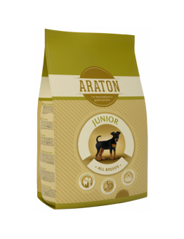 Araton Junior All Breeds Chicken - пълноценна балансирана суха храна за подрастващи кученца от всички породи до 1 година с пилешко месо - 15 кг.
