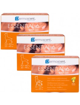 Dermoscent Essential 6 Spot On - безценен помощник в грижата за кожата и козината на Вашия питомец, за кучета с телесно тегло от 20 до 40 кг., 4 броя пипети по 2.4 мл.