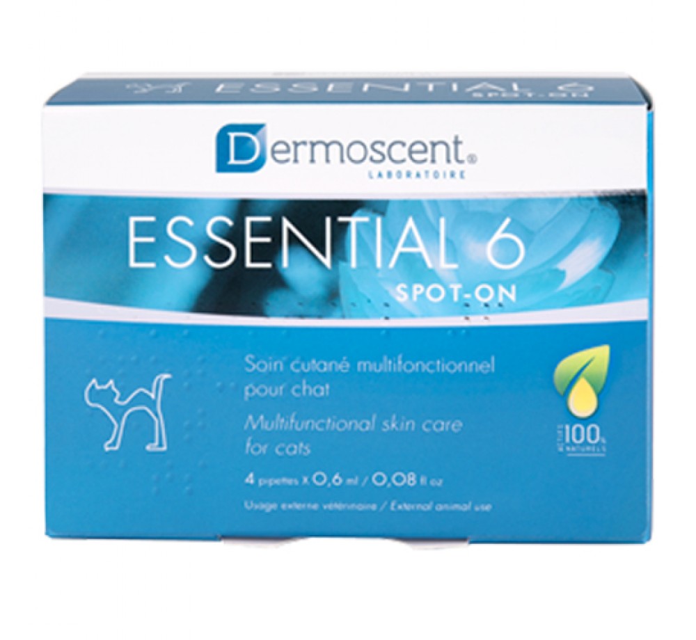 Dermoscent Essential 6 Spot On - безценен помощник в грижата за кожата и козината на вашата котка - 4 броя по 0.6 мл. Dermoscent Essential 6 Spot On - безценен помощник в грижата за кожата и козината на вашата котка - 4 броя по 0.6 мл.