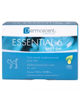 Dermoscent Essential 6 Spot On - безценен помощник в грижата за кожата и козината на вашата котка - 4 броя по 0.6 мл.