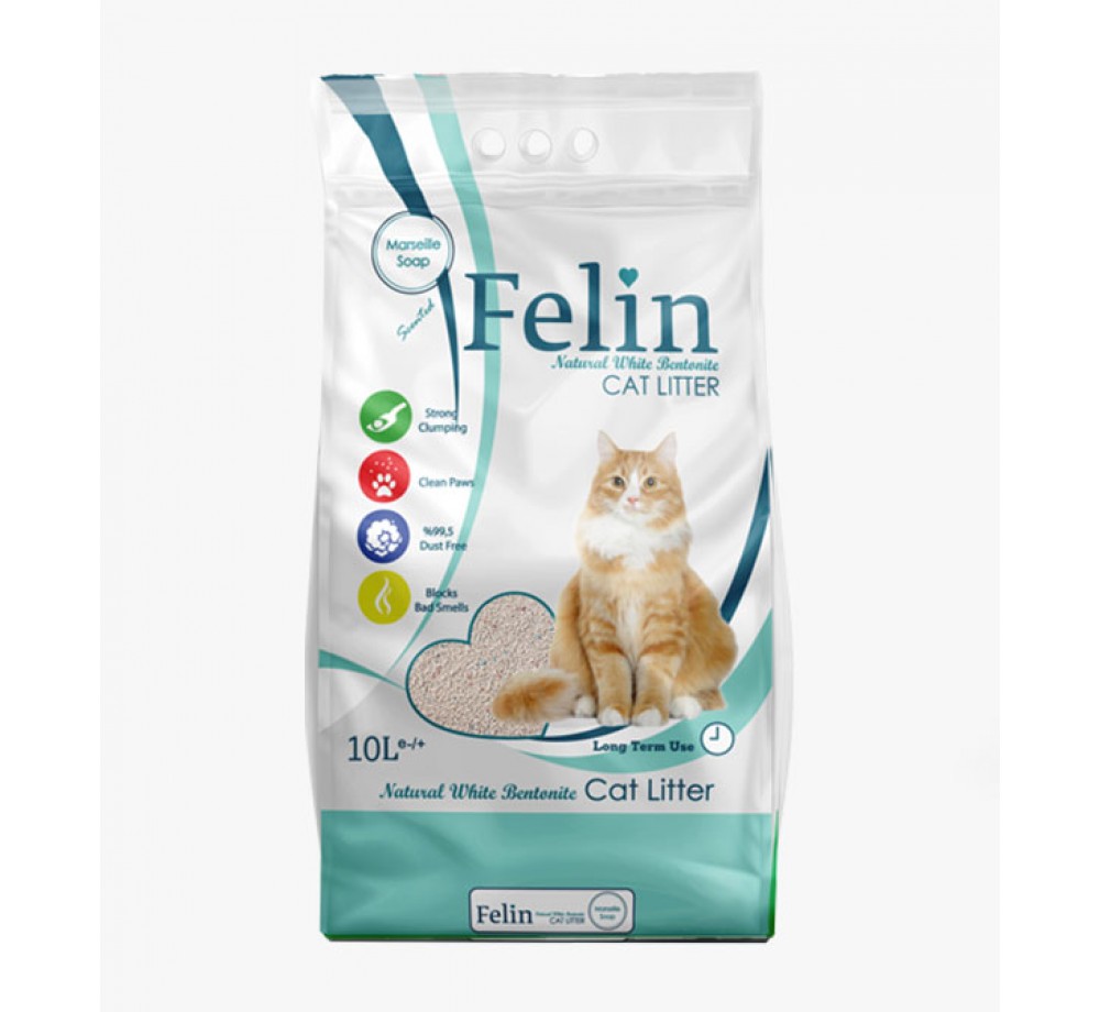 Felin cat litter Marsielle Soap - бентонитова котешка тоалетна - с аромат на марсилски сапун - 10 литра
