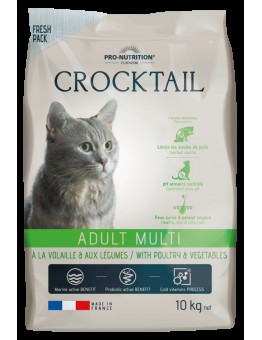Flatazor Crocktail ADULT MULTI - Poultry & Vegetables - Пълноценна храна за пораснали котки, предпочитащи комбинация от вкусове С МЕСО ОТ ДОМАШНИ ПТИЦИ И ЗЕЛЕНЧУЦИ - 10 кг.