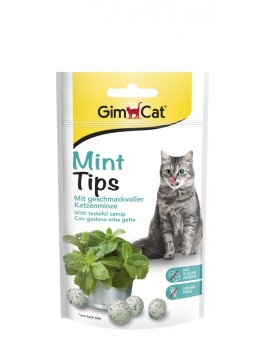 GimCat – Mint Tips - Лакомство за котки ментови дражета с котешка трева - 40 гр.