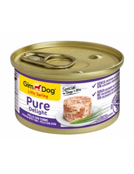 GimDog Little Darling PureDelight Chicken Tuna - високо качествена и неустоима консерва с пилешко месо и риба тон за кучета от 1 до 10 кг. - 85 гр.