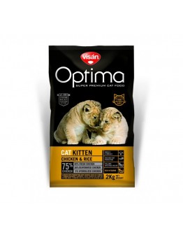 Visan Optima Cat Kitten Chicken & Rise - супер премиум храна с чисто пилешко месо за подрастващи котки от 1 месец до 1 година - 0.400 кг.