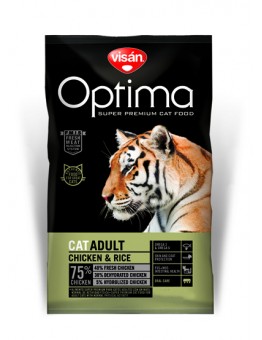 Visan Optima Cat Adult Chicken & Rise - супер премиум храна с чисто пилешко месо и ориз за котки над 1 година - 2 кг.