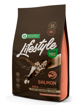 Nature's Protection LifeStyle Cat - Grain Free - Kitten Salmon - Супер премиум, високо качествена храна без зърно за котки до 12 месеца  със сьомга - 0.4 кг.