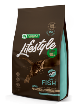 Nature's Protection LifeStyle Cat - Grain Free - Adult White Fish - Супер премиум, високо качествена храна без зърно за котки над 12 месеца  с бяла риба - 1.5 кг.