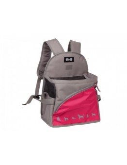Nobby - Fronttasche KAIMAN - Транспортна раница за домашни любимци - 29x19x25/37 см. - сиво/розова