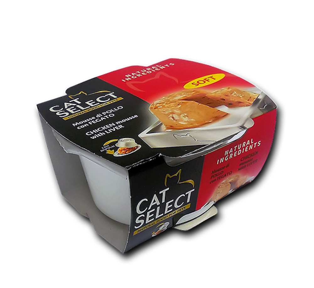 Cat Select - ПАСТЕТ - ПИЛЕ С ЧЕРЕН ДРОБ - 0.100 кг. Cat Select - ПАСТЕТ - ПИЛЕ С ЧЕРЕН ДРОБ - 0.100 кг.