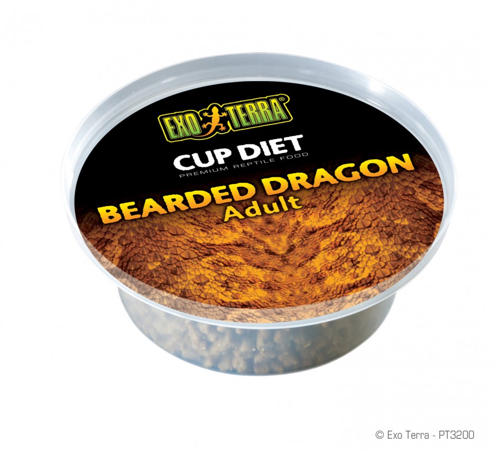 Exo Terra - Cup Diets Adult Bearded Dragon Food - Пълноценна и балансирана храна за възрастни брадати агами - 360 гр.