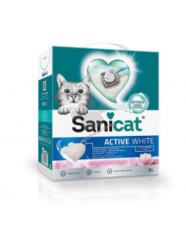 Sanicat Active White Lotus - котешка тоалетна от висококачествен бял бентонит / аромат на цветя / - 6 литра