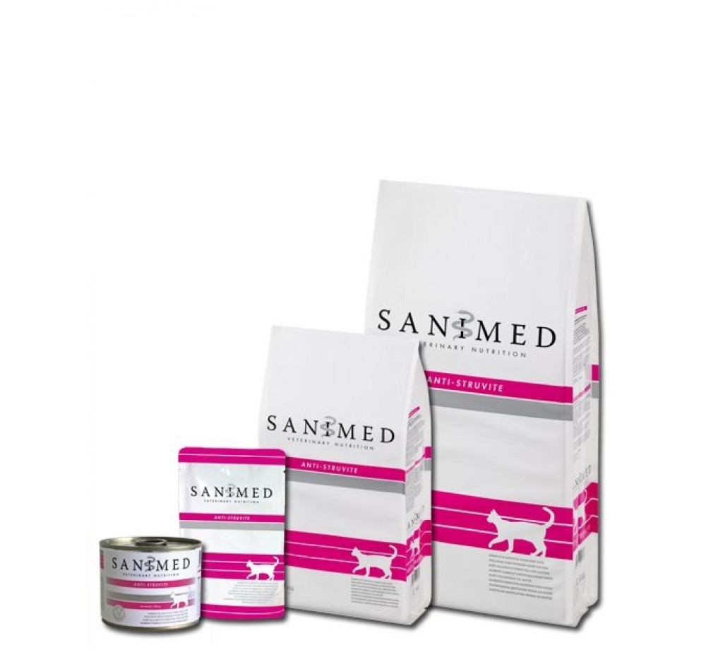 Sanimed - CAT ANTI - STRUVITE - лечебна храна за котки над 1 година с проблемен оринарен тракт - 4.5 кг.