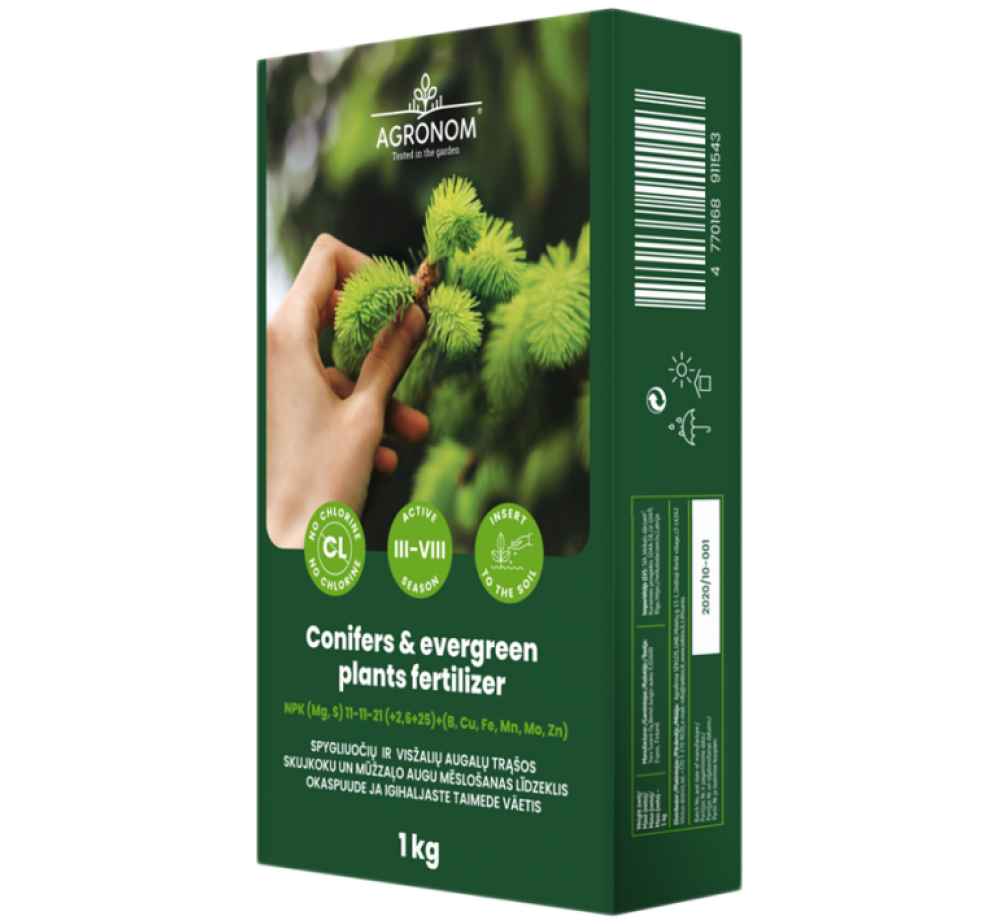 Conifers and evergreen plants fertilaizer - Гранулиран комплексен тор без хлор за иглолистни дървета, вечнозелени широколистни, декоративни растения и живи плетове - 1 кг. Conifers and evergreen plants fertilaizer - Гранулиран комплексен тор без хлор за иглолистни дървета, вечнозелени широколистни, декоративни растения и живи плетове - 1 кг.