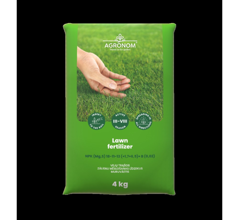 Agronom lawn fertiliser - Тор за трева - за цялостна грижа и подхранване - 4 кг. Agronom lawn fertiliser - Тор за трева - за цялостна грижа и подхранване - 4 кг.
