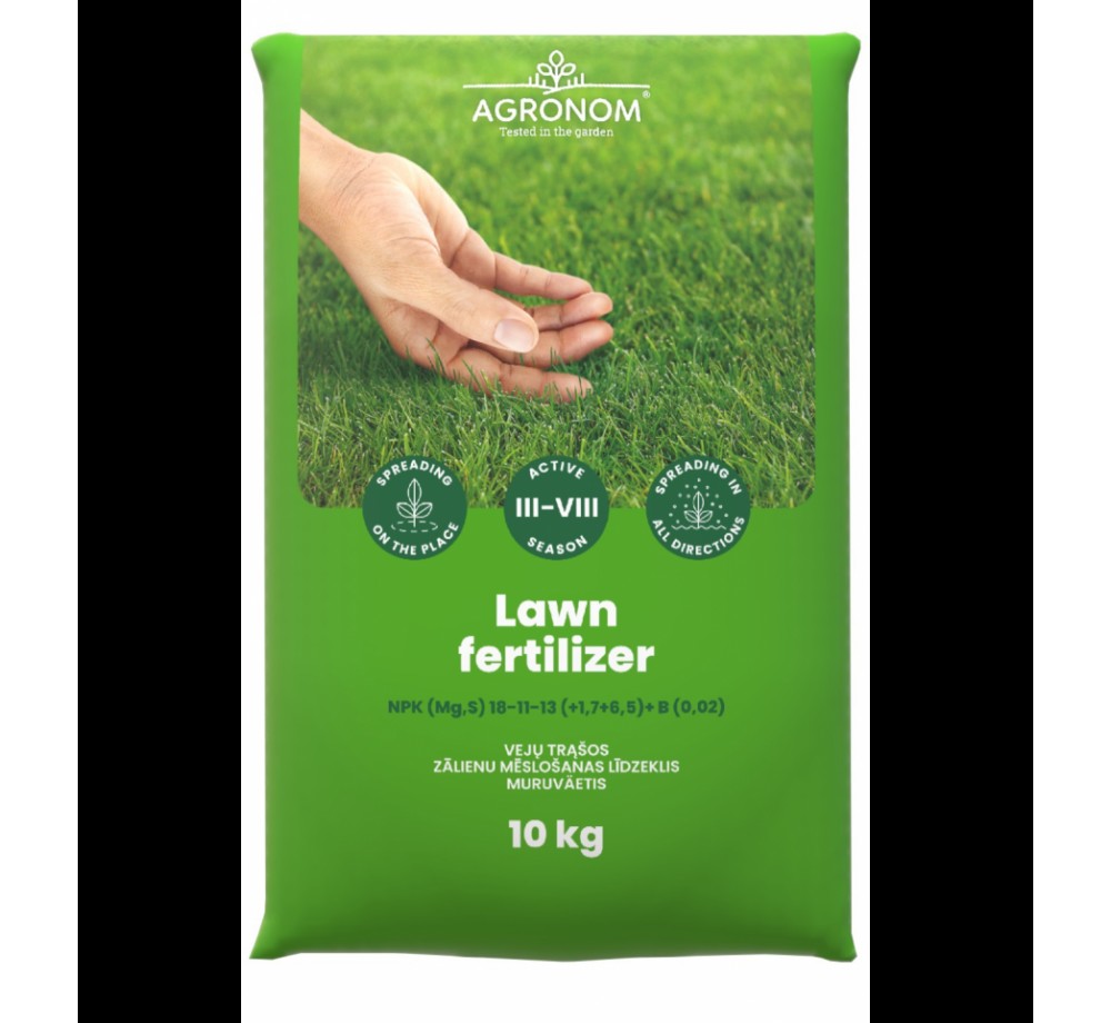 Agronom lawn fertiliser - Тор за трева - за цялостна грижа и подхранване - 10 кг. Agronom lawn fertiliser - Тор за трева - за цялостна грижа и подхранване - 10 кг.