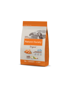 Natures Variety Dog Selected NO GRAIN Medium/Maxi Junior SALMON - Суха храна без зърнени съставки за подрастващи кучета до 1 година, от средните и едри породи с месо от сьомга - 10 кг.