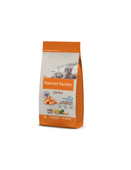 Natures Variety Cat Selected NO GRAIN High Meat Adult NORWEGIAN Salmon - Суха храна без зърнени съставки за котки над 1 година с месо от норвежка сьомга, плодове и зеленчуци - 7 кг.